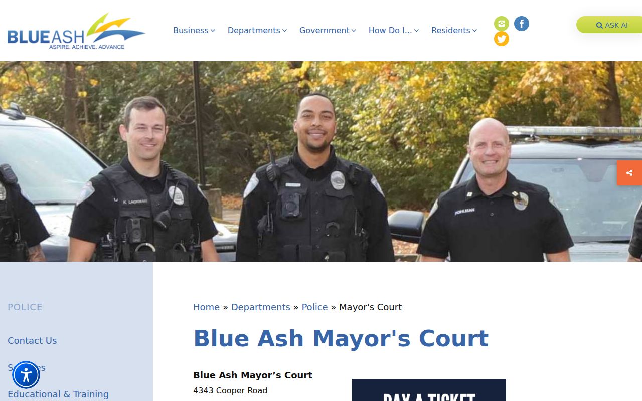 Hamilton County Blue Ash court records source: Mayor’s Court operations and docket information