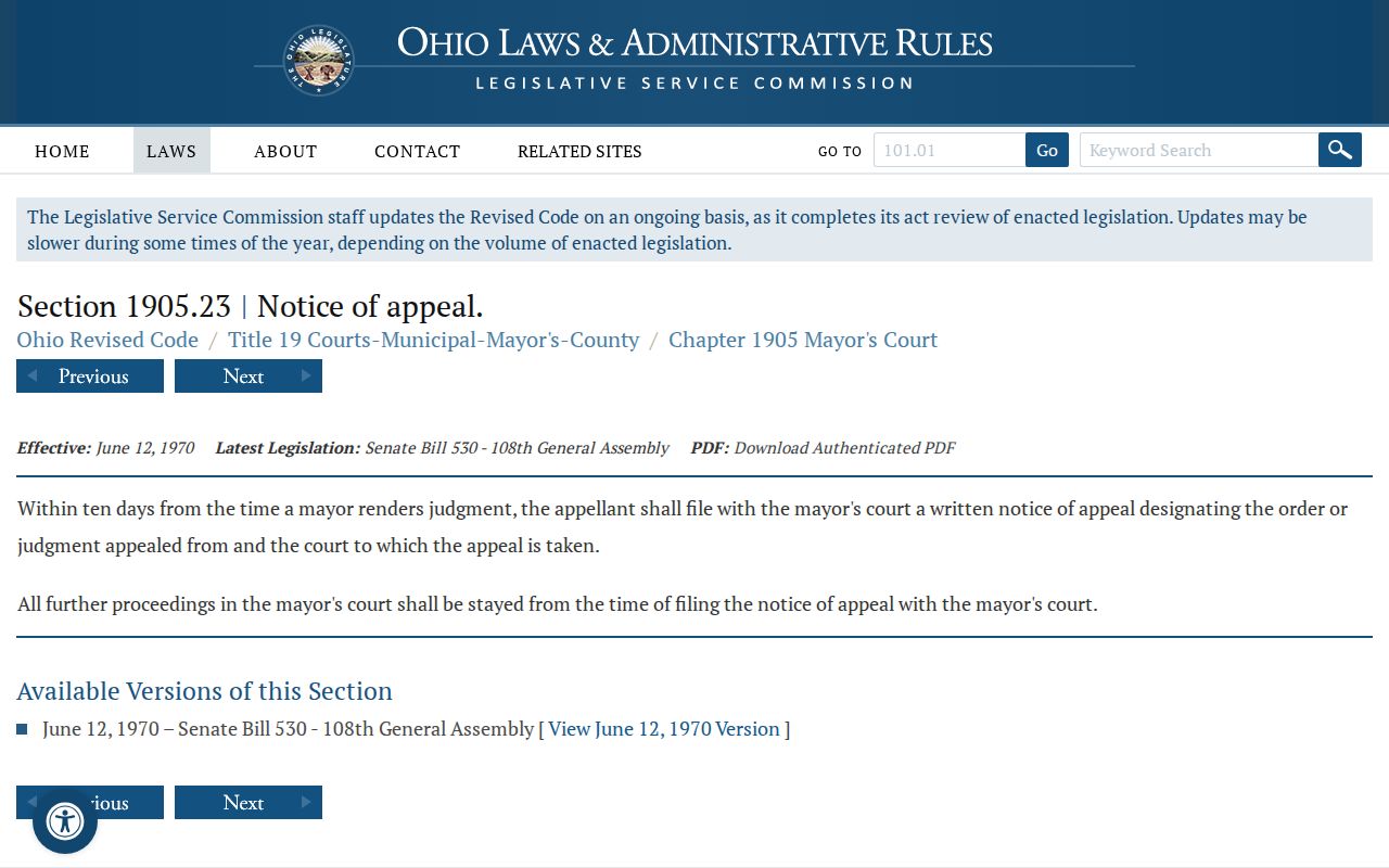Hamilton County Norwood court records source: Ohio Mayor’s Court appeal rule